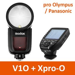 Blesk s kruhovou hlavou Godox V1O pre Olympus / Panasonic s riadiacou jednotkou XPRO, TTL, HSS