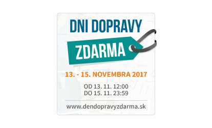 Deň dopravy zdarma na 4studio.sk - 13. - 15. 11. 2017